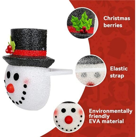 2 Pack Snowman Porch Light Covers Christmas Decorations with Elastic Band - Picture 5 of 7